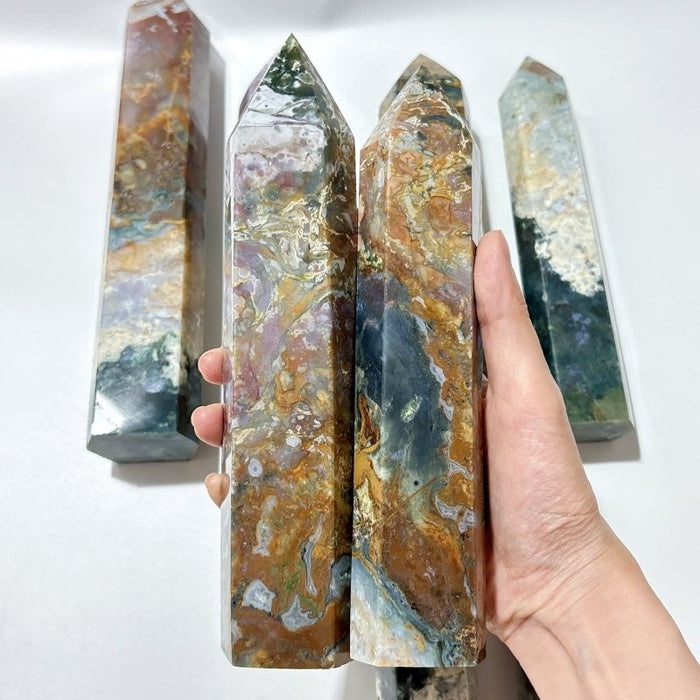 8 Pieces Large Ocean Jasper Points