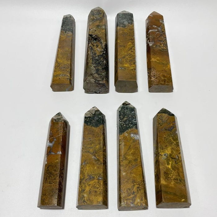 8 Pieces Large Yellow Ocean Jasper Tower