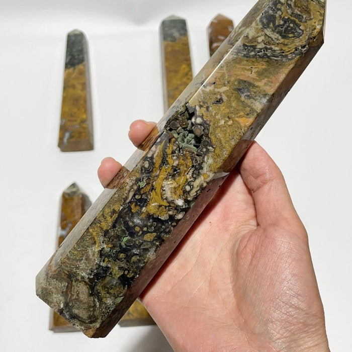 8 Pieces Large Yellow Ocean Jasper Tower