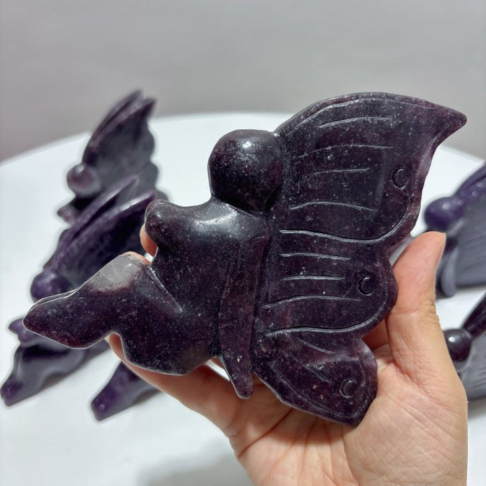 8 Pieces Lepidolite Butterfly Fairy Carving