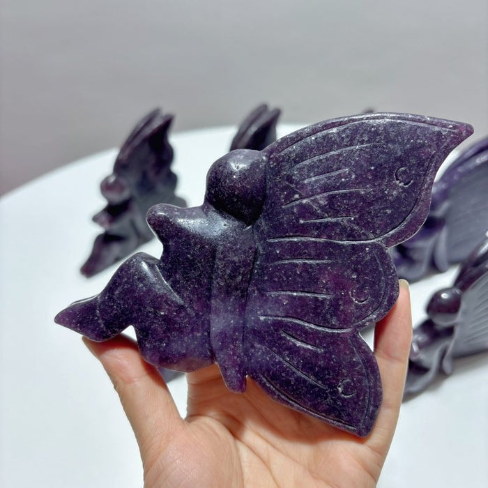 8 Pieces Lepidolite Butterfly Fairy Carving
