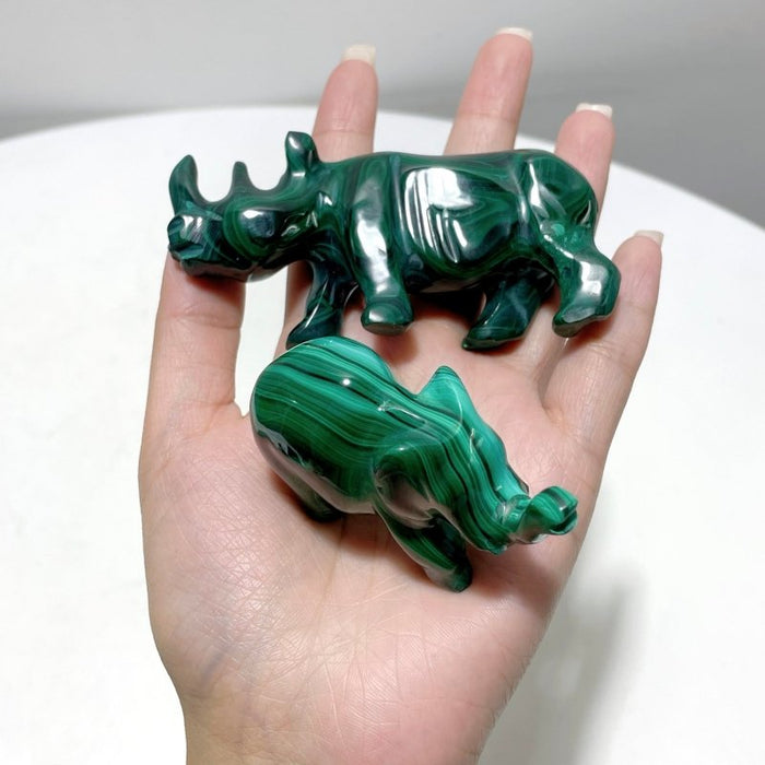 8 Pieces Malachite Animals Carving