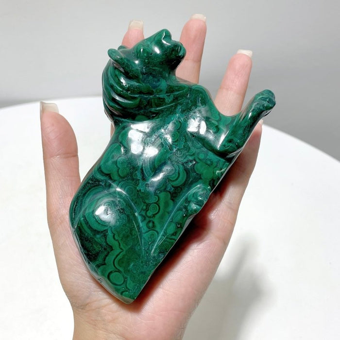 8 Pieces Malachite Animals Carving