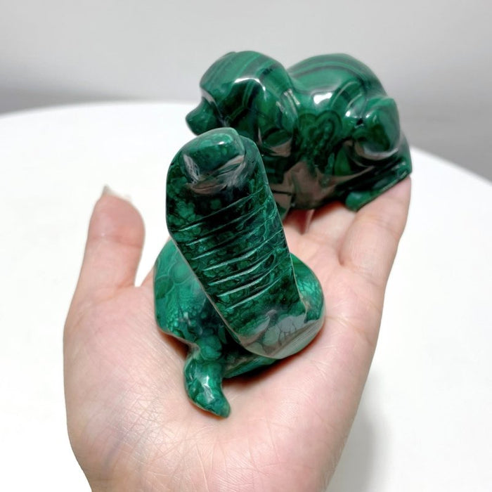 8 Pieces Malachite Animals Carving
