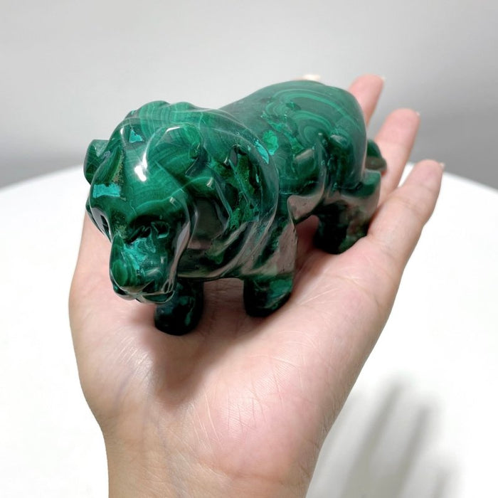 8 Pieces Malachite Animals Carving