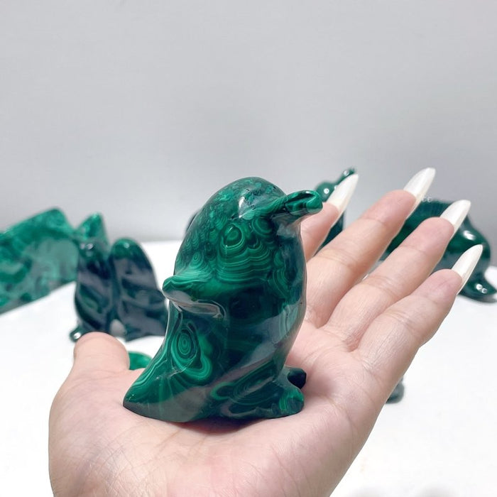 8 Pieces Malachite Sea Animals Carving