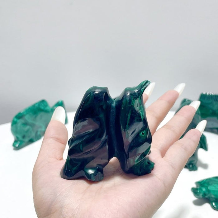 8 Pieces Malachite Sea Animals Carving