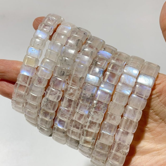 8 Pieces Sri Lanka Flash Blue Moonstone Bracelet