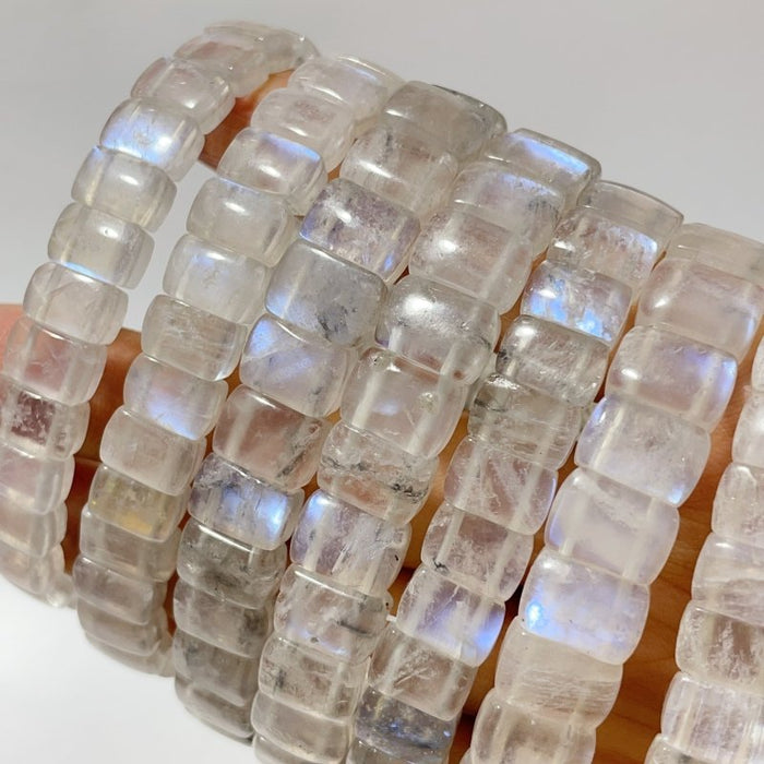 8 Pieces Sri Lanka Flash Blue Moonstone Bracelet