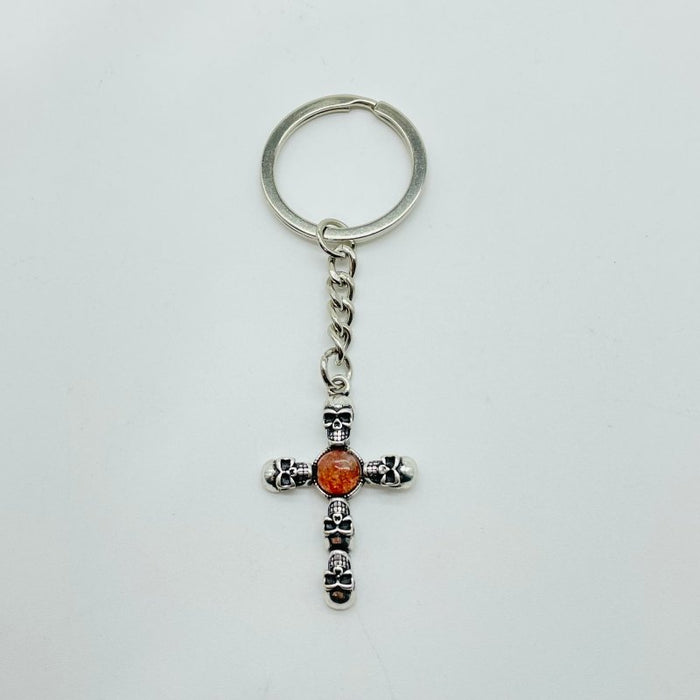8 Types Crystal Keychain Carving Wholesale Cross Spin Turntable Shape