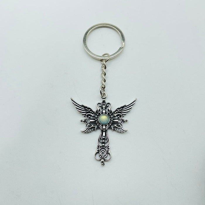 8 Types Crystal Keychain Stone Carving Wholesale Wing Heart Shape
