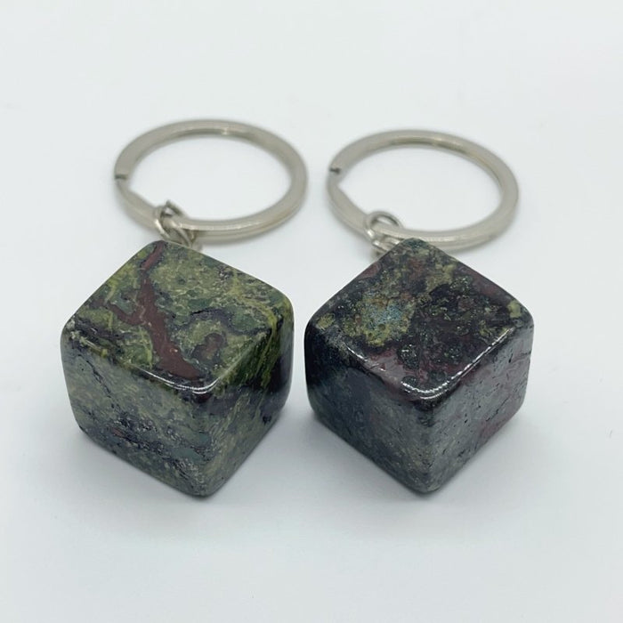 8 Types Cube Keychain Wholesale Howlite Dragon Blood Stone Moss Agate