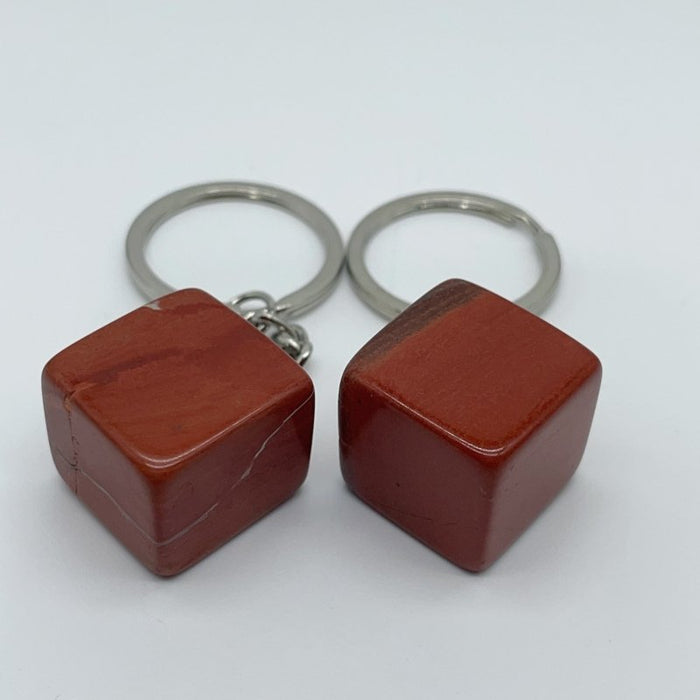 8 Types Cube Keychain Wholesale Howlite Dragon Blood Stone Moss Agate