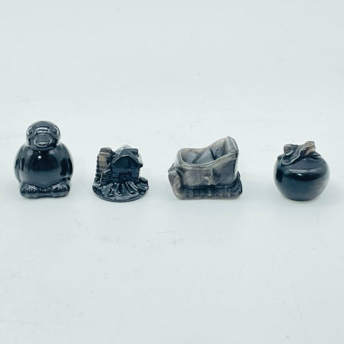 8 Types Mini Black Obsidian Christmas Carving Wholesale Apple Santa Claus Penguin