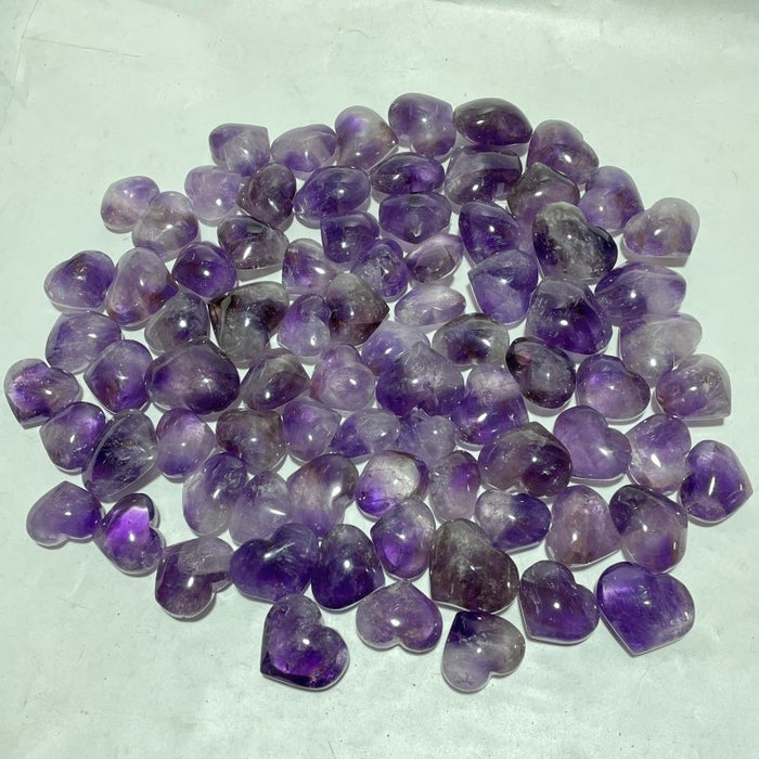 80 Pieces Amethyst Heart Crystal