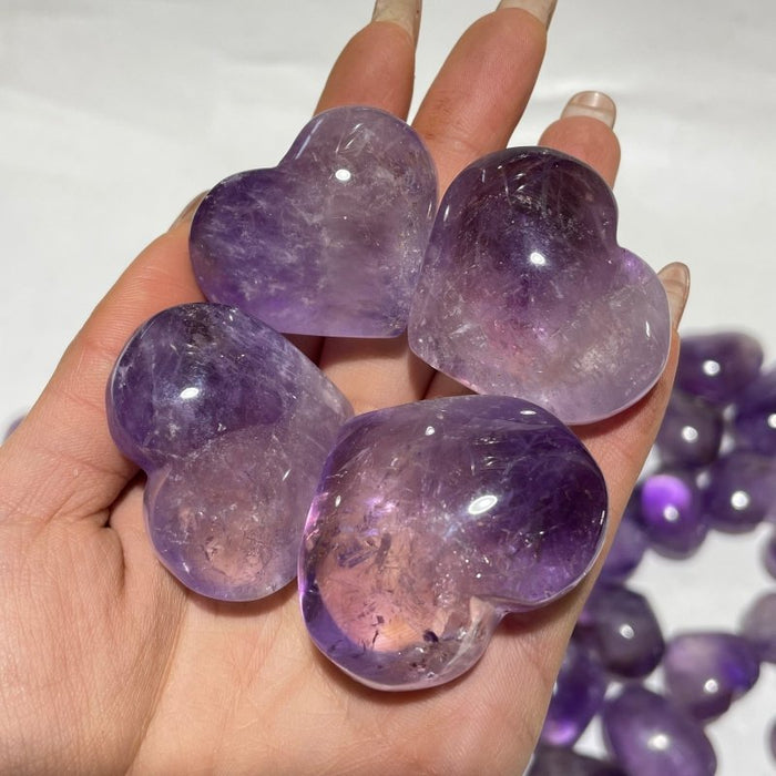80 Pieces Amethyst Heart Crystal