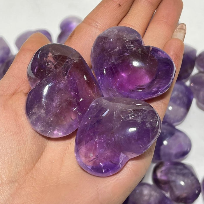 80 Pieces Amethyst Heart Crystal