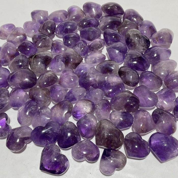 80 Pieces Amethyst Heart Crystal