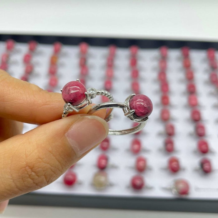 89 Pieces Pink Rhodonite Different Styles Ring