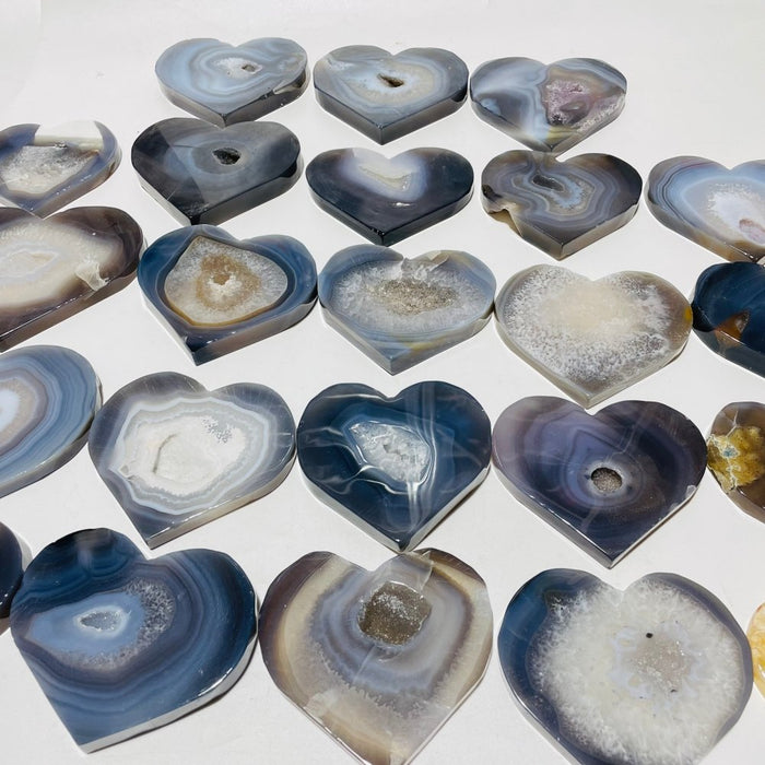 23 Pieces High Quality Large Geode Druzy Agate Heart