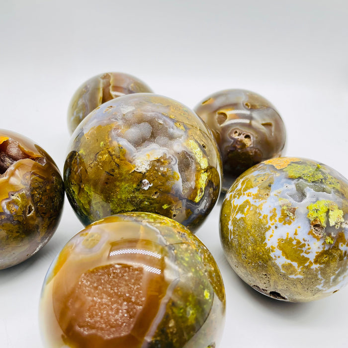 Yellow Agate Geode Sphere Ball Wholesale