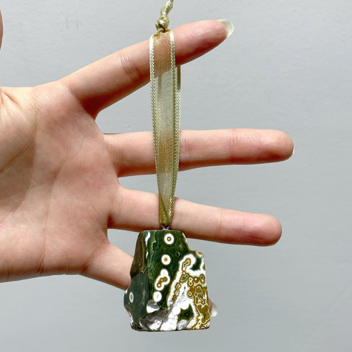 8th Vein Ocean Jasper Christmas Hanging Decoration Car Charm Wholesale
