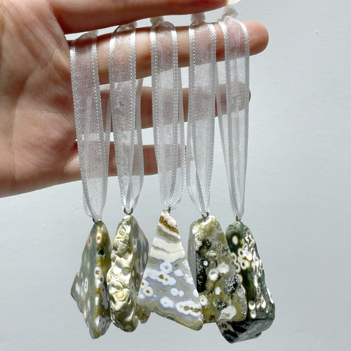 8th Vein Ocean Jasper Christmas Hanging Decoration Car Charm Wholesale