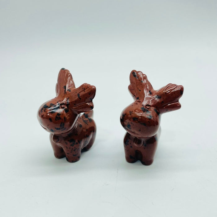 8Types Christmas Moose Carving Crystal Wholesale Lepidolite Pyrite