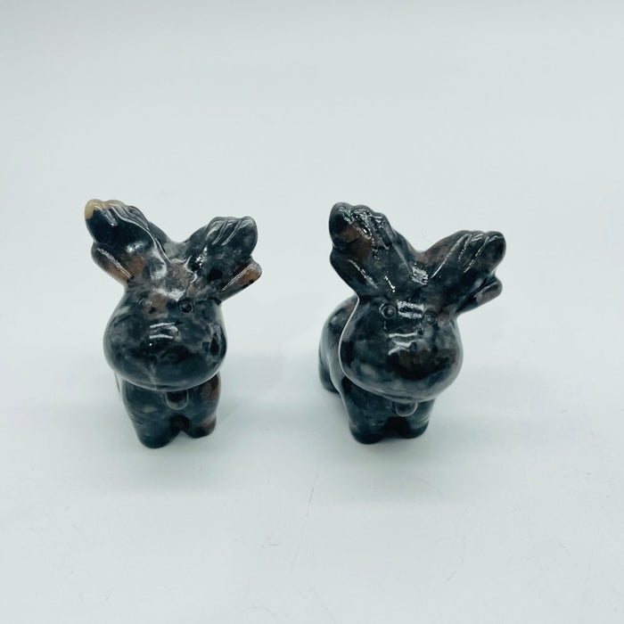 8Types Christmas Moose Carving Crystal Wholesale Lepidolite Pyrite