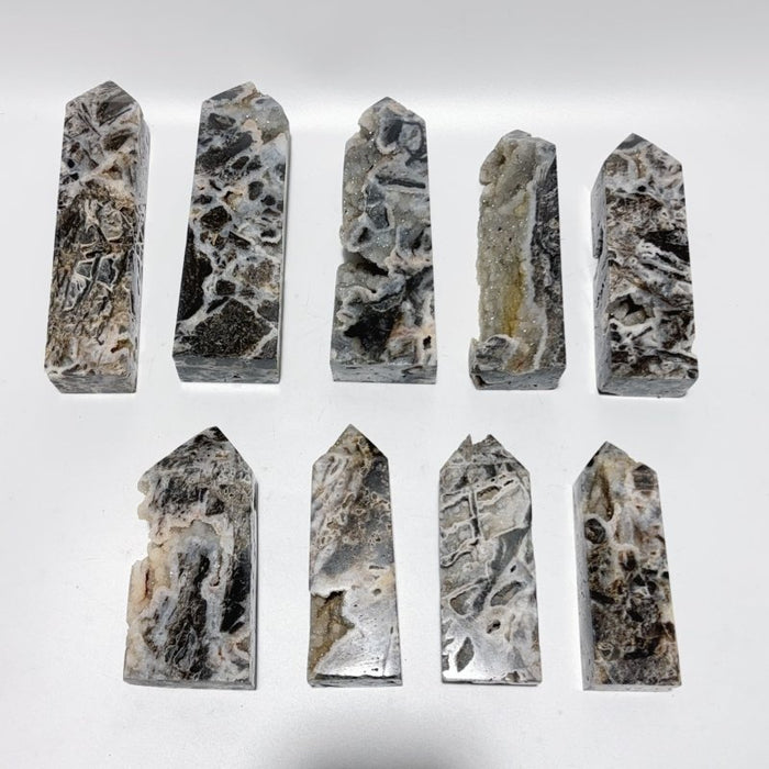 9 Pieces Beautiful Large Geode Sphalerite Four-Sided Tower