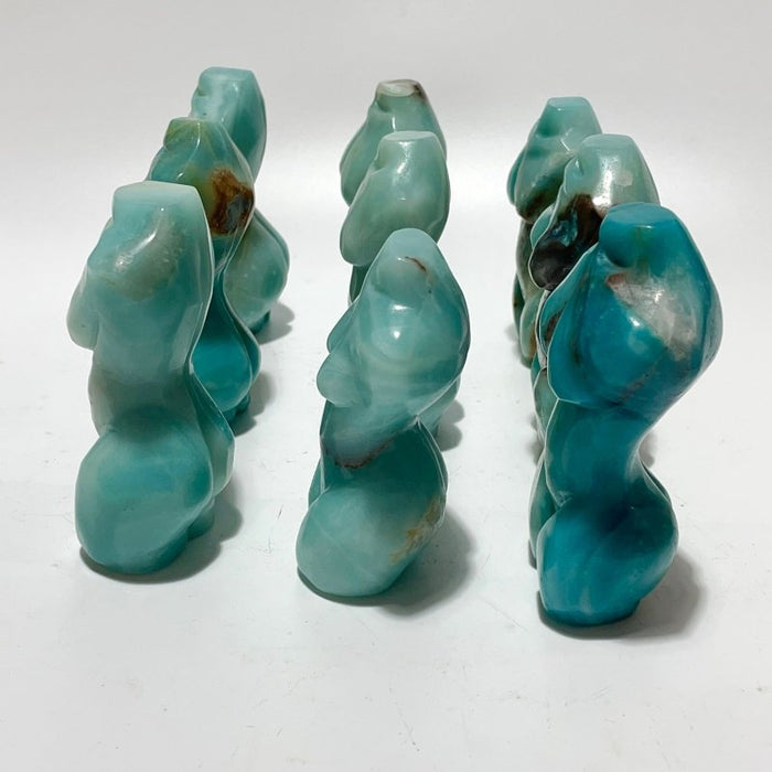 9 Pieces Caribbean Calcite Goddess Body Carving