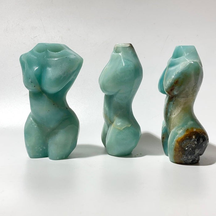 9 Pieces Caribbean Calcite Goddess Body Carving