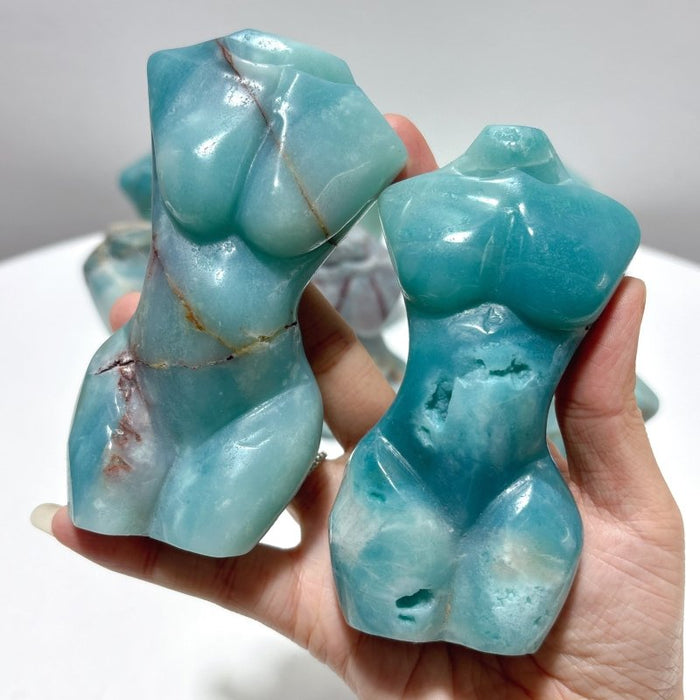 9 Pieces Caribbean Calcite Goddess Carving