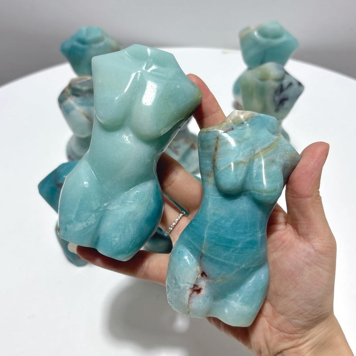 9 Pieces Caribbean Calcite Goddess Carving