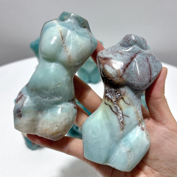9 Pieces Caribbean Calcite Goddess Carving