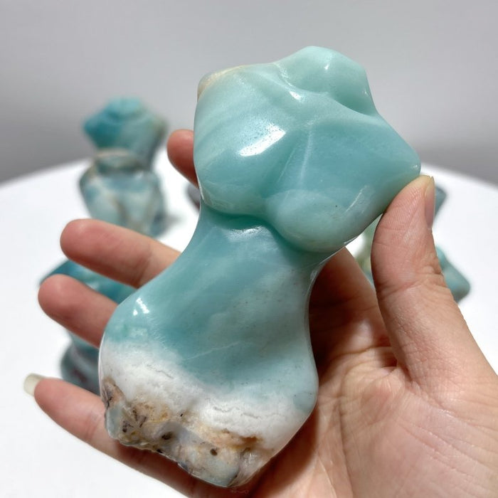 9 Pieces Caribbean Calcite Goddess Carving