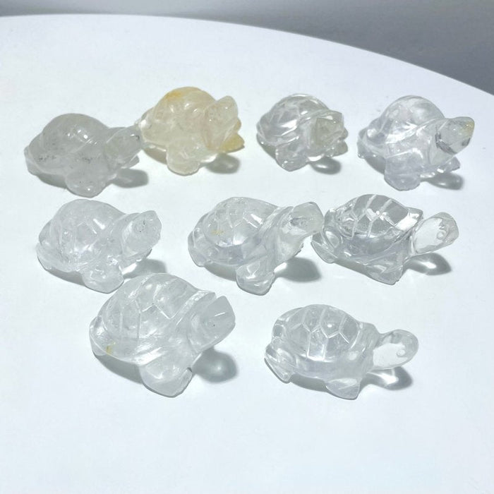 9 Pieces Clear Quartz Turtle Carving