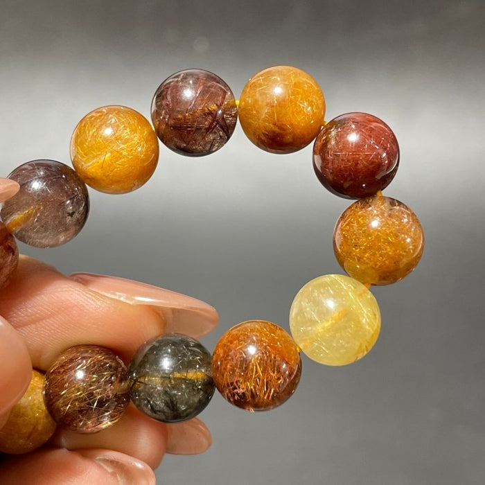 9 Pieces High Grade Rutile Crystal Bracelet