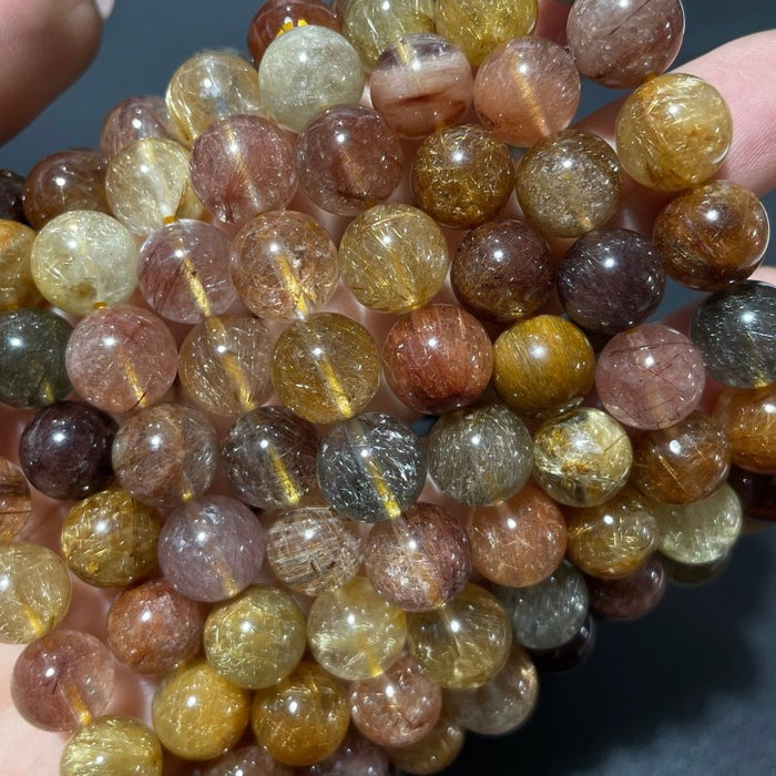 9 Pieces High Grade Rutile Crystal Bracelet