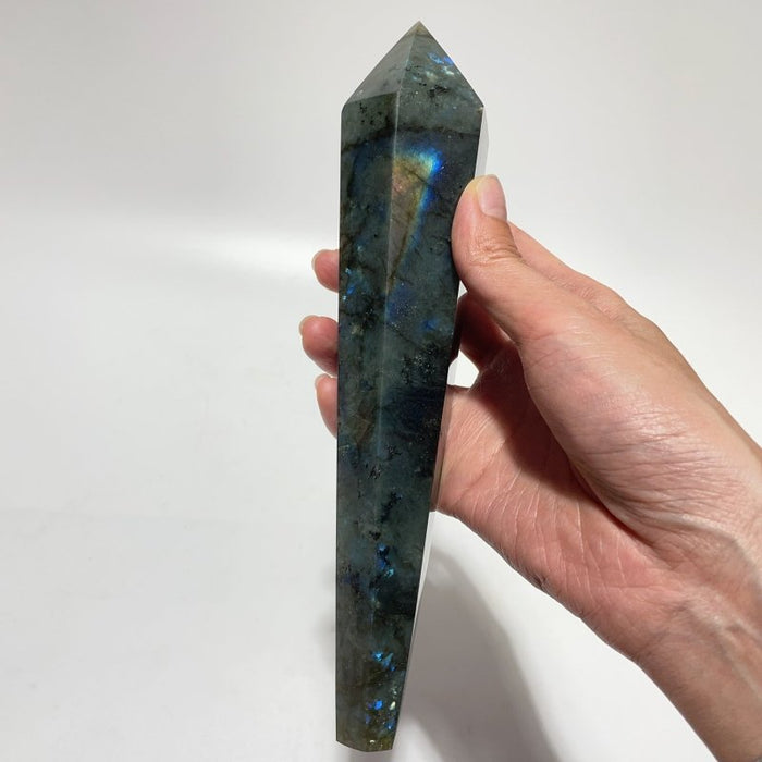 9 Pieces High Quality Labradorite Magic Scepter Wand Points With Stand
