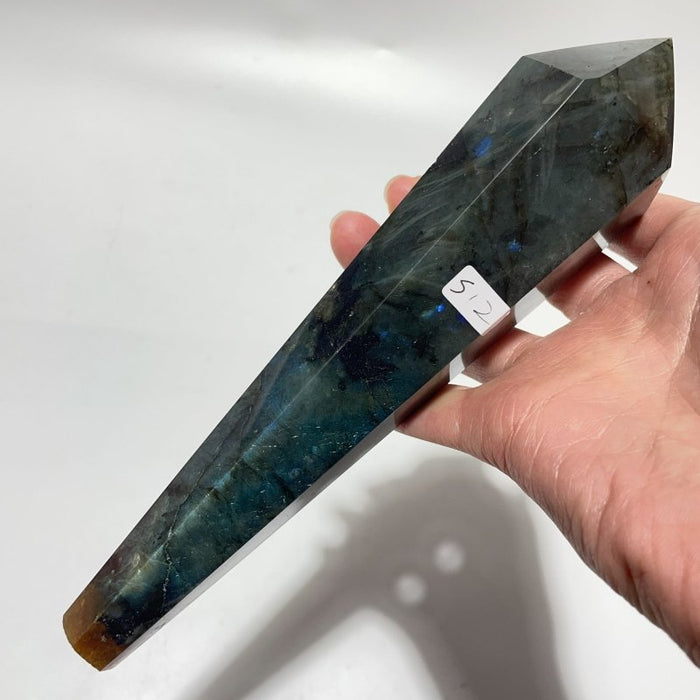 9 Pieces High Quality Labradorite Magic Scepter Wand Points With Stand