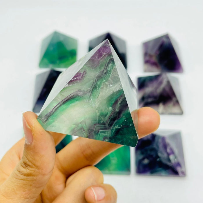 9 Pieces High Quality Rainbow Fluorite Pyramid