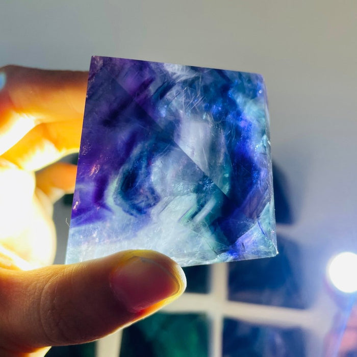 9 Pieces High Quality Rainbow Fluorite Pyramid