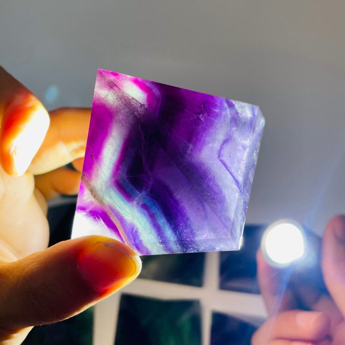 9 Pieces High Quality Rainbow Fluorite Pyramid