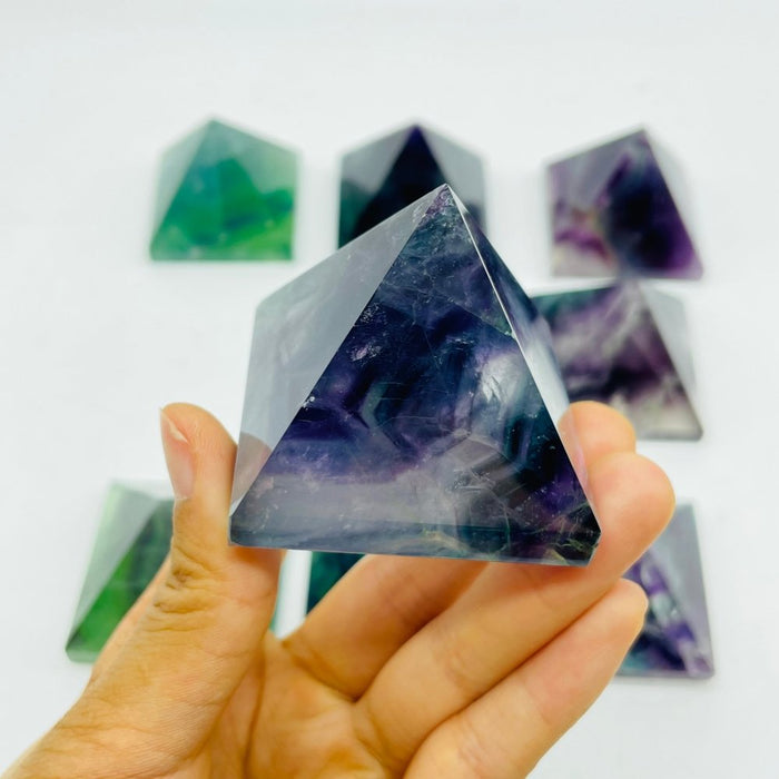 9 Pieces High Quality Rainbow Fluorite Pyramid