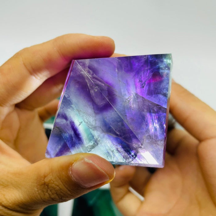 9 Pieces High Quality Rainbow Fluorite Pyramid
