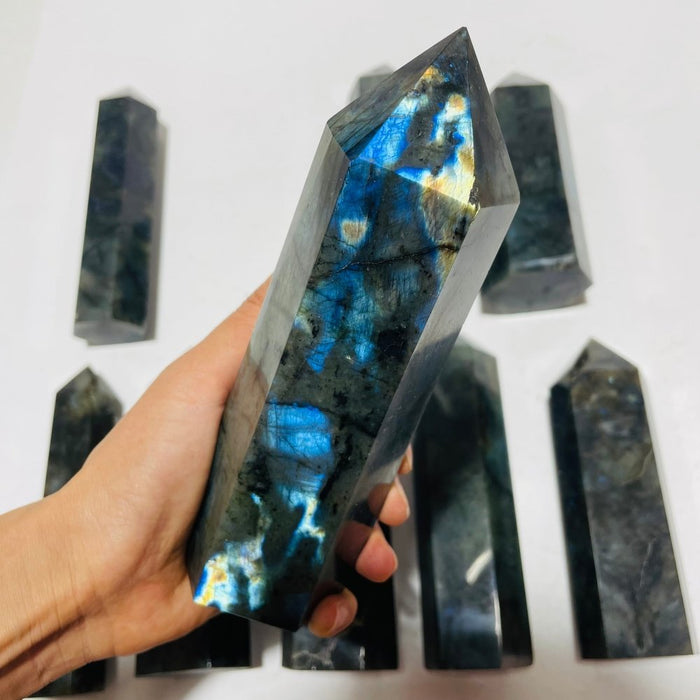 9 Pieces Large Labradorite Tower Point Clearance