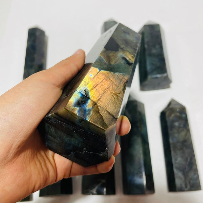 9 Pieces Large Labradorite Tower Point Clearance