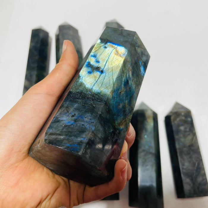 9 Pieces Large Labradorite Tower Point Clearance