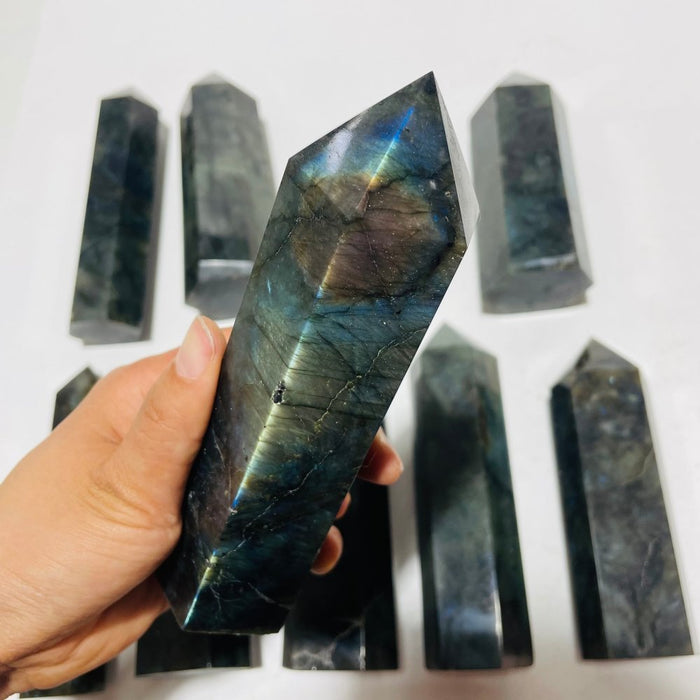 9 Pieces Large Labradorite Tower Point Clearance
